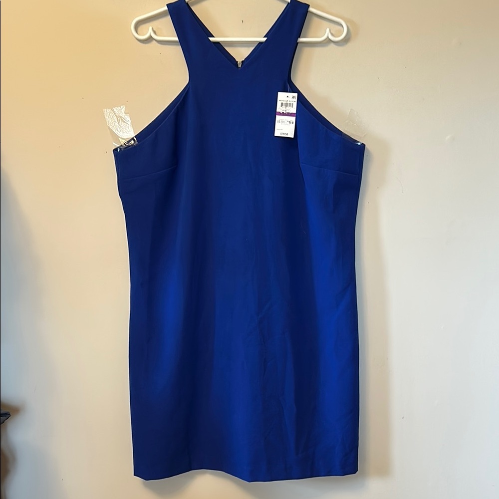 Bar III blue bare shoulder style sheath mini dress size XXL zip back new w/tag